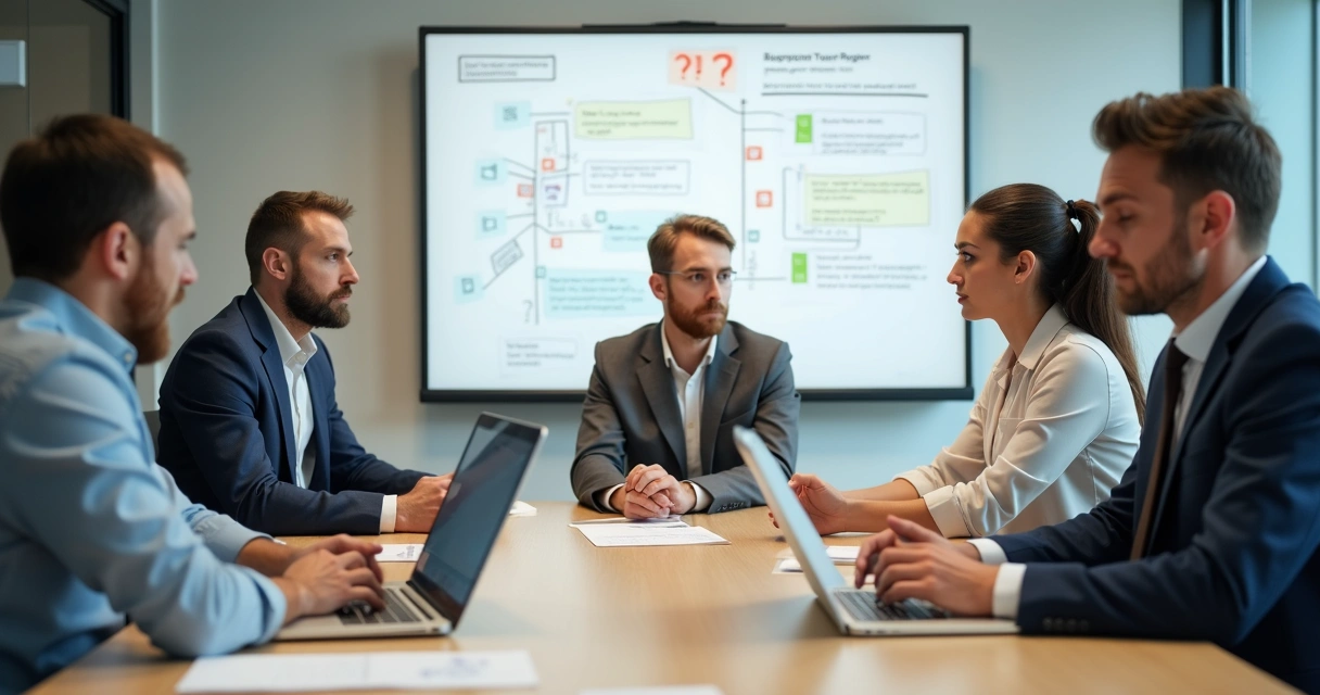 Team meeting with visible role tension 