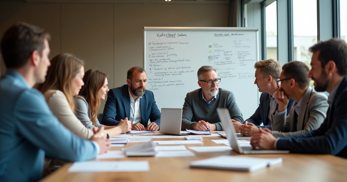 Team gathered in a support meeting after failure