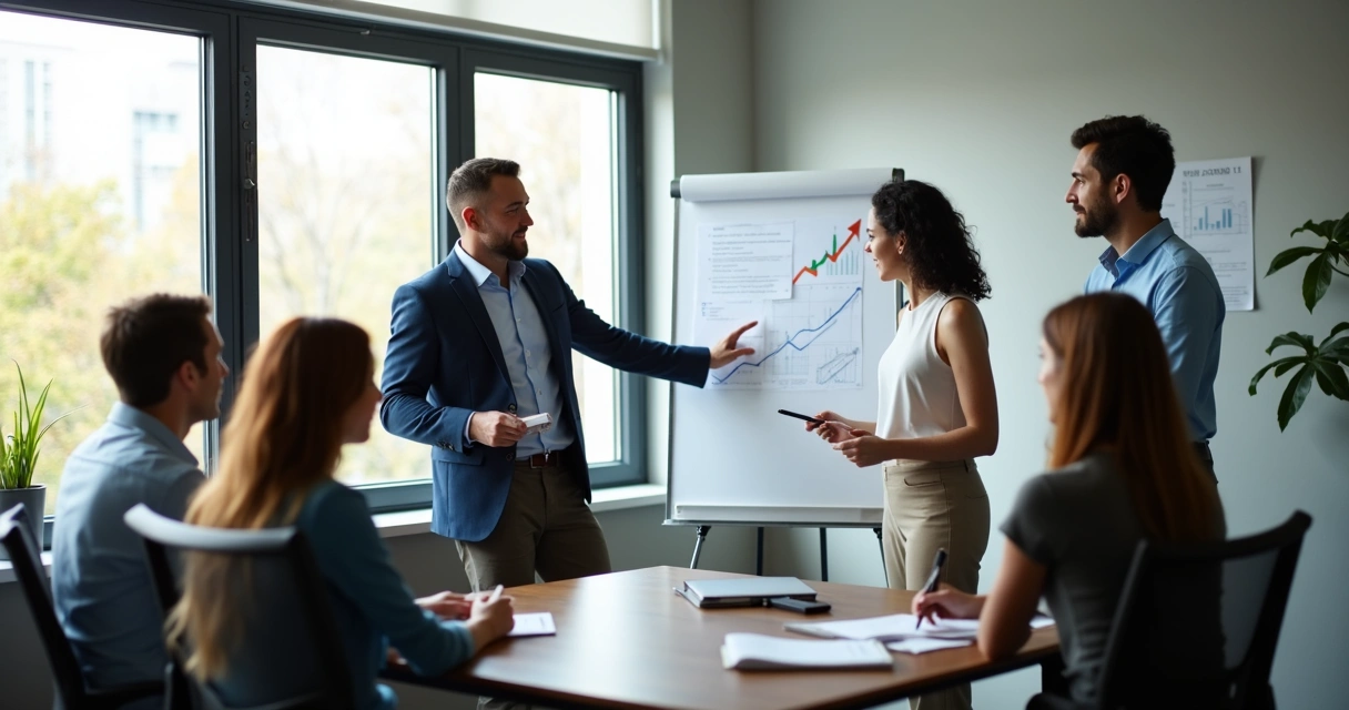 People in a group mentoring session with a leader encouraging growth 