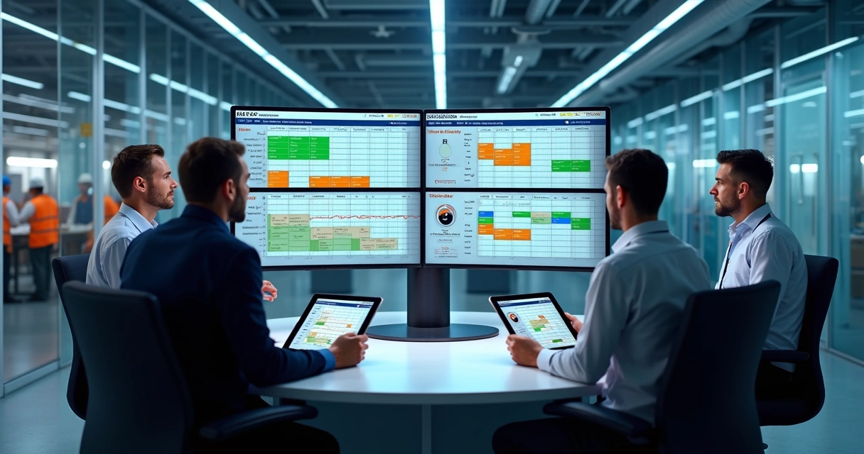 Plant supervisors using tablets for mobile shift scheduling 