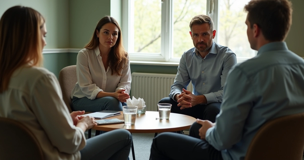 Team members sitting quietly after a difficult nonprofit decision 