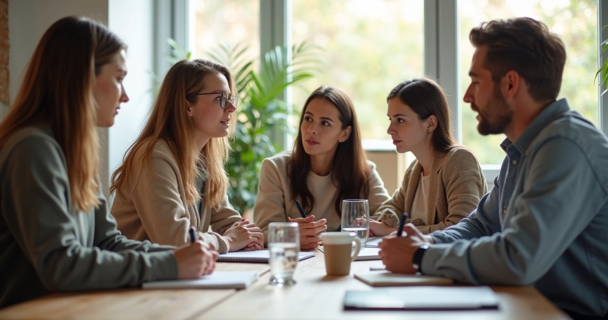 Team having a calm repair conversation 