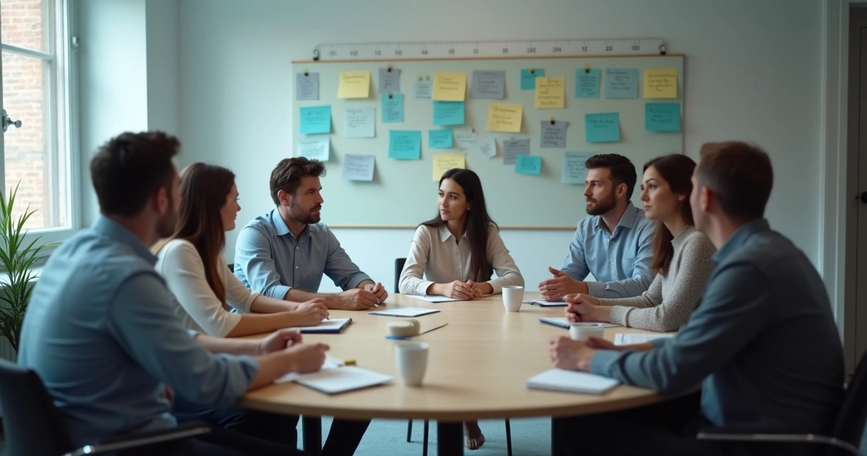 Group in a meeting during a period of change 