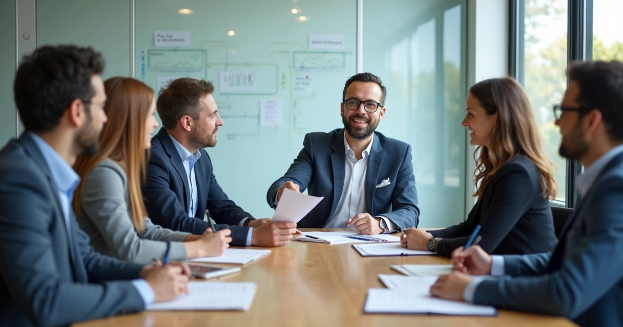 Team meeting during a role transition discussion 