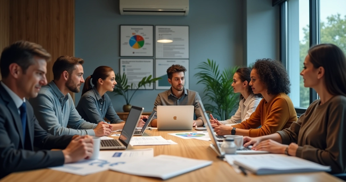 People collaborating under stress, showing emotion and logic 