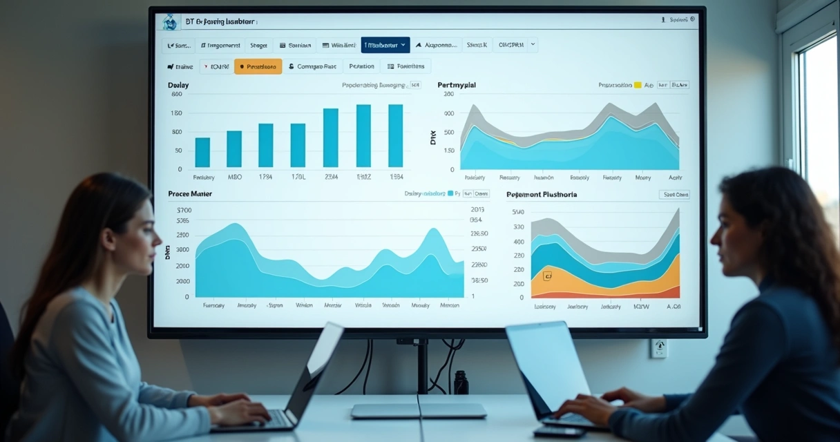 Painel com filas, heatmap e gráficos de lead time 