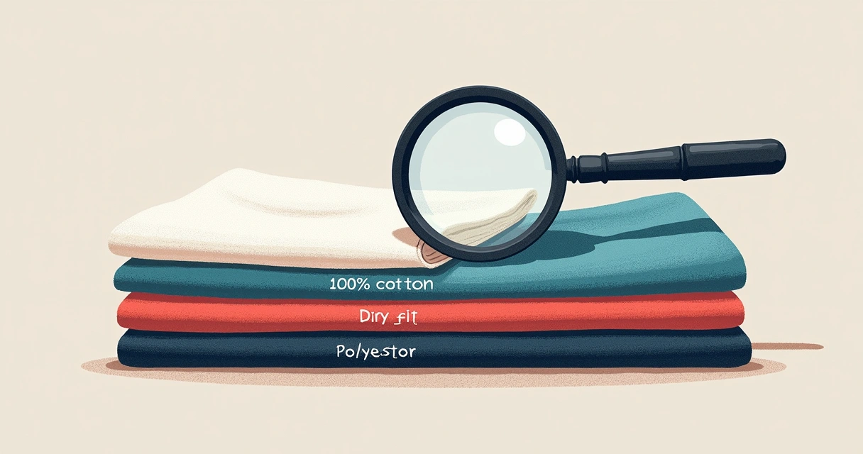 Tecidos de algodão, dry fit e poliéster usados em camisetas