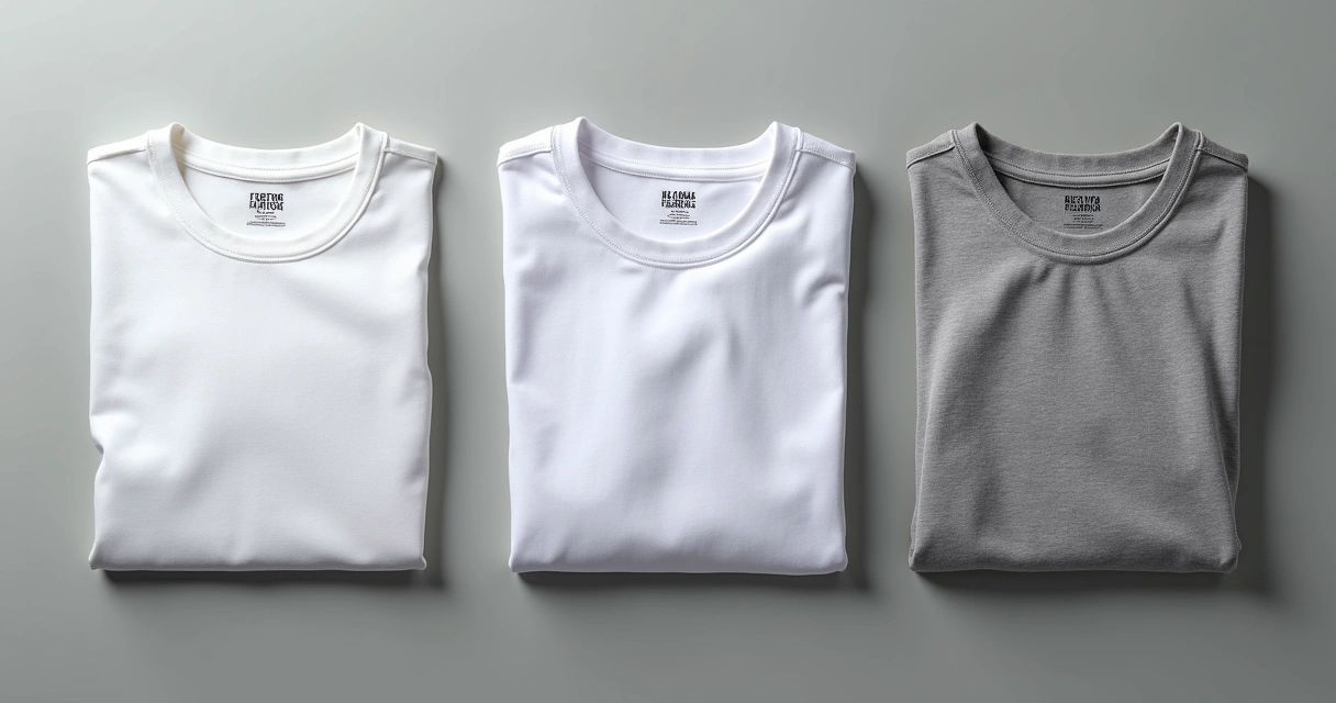 Tecido de camisetas diferentes lado a lado 