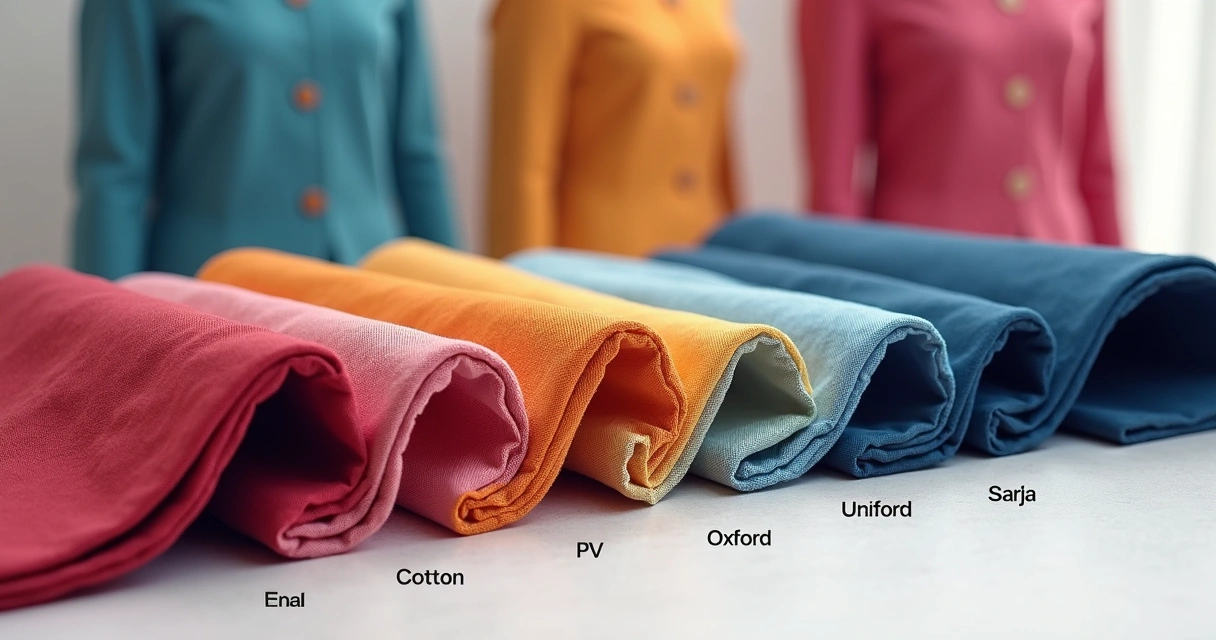 Variedade de tecidos de qualidade para uniformes empresariais 