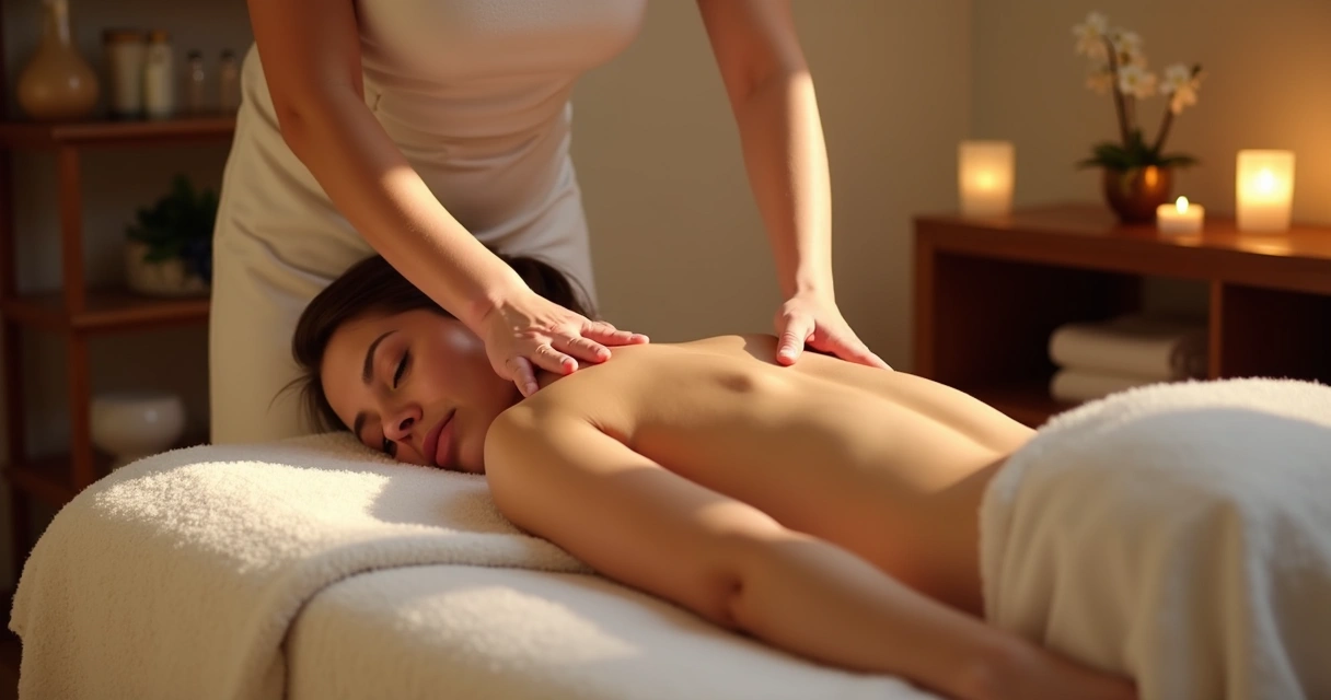 Movimentos suaves das mãos de um massagista em sessão tântrica 