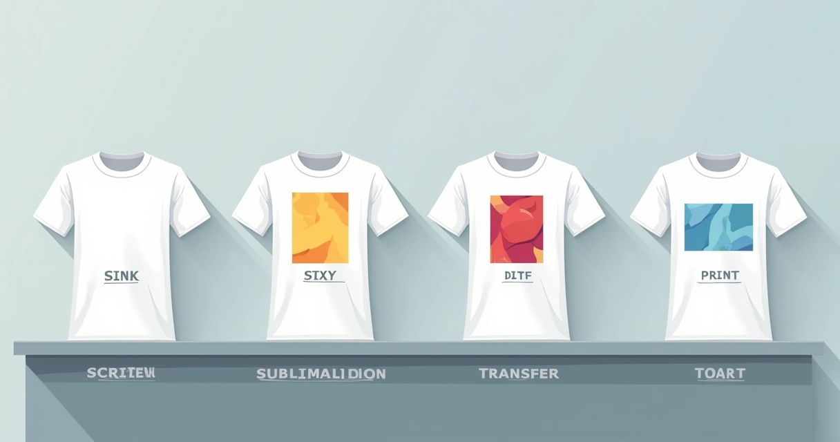 Comparação de quatro técnicas de estamparia em camisetas brancas 