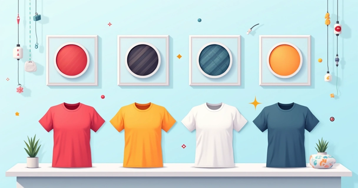 Diferentes técnicas de estamparia para camisetas em fundo branco 