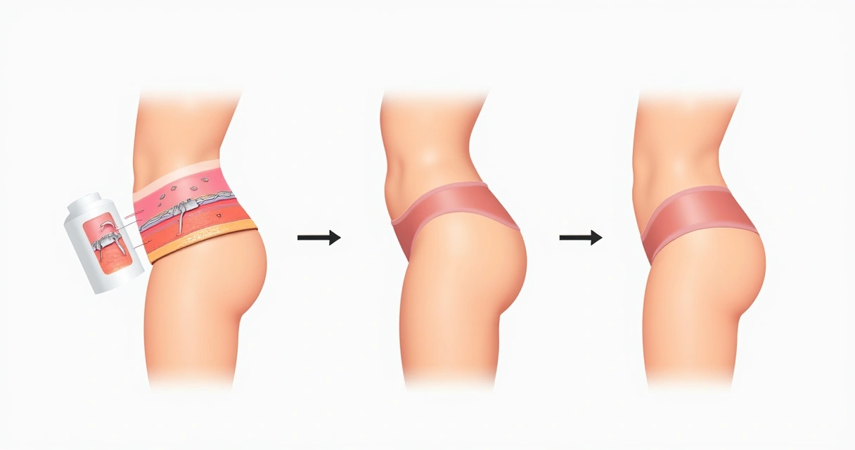Ilustração de técnicas para firmeza e contorno dos glúteos