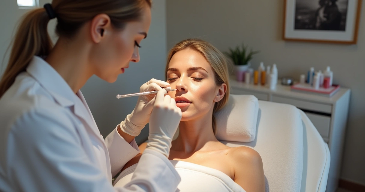Aplicação de técnicas de harmonização facial em consulta 