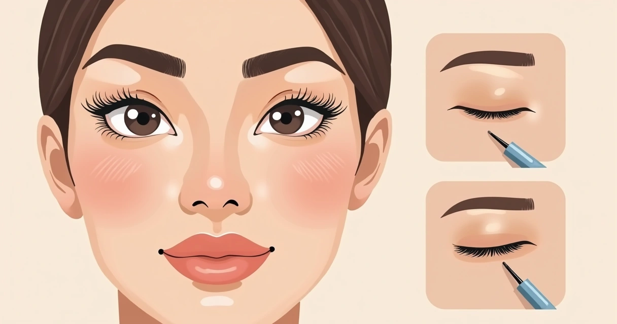 Ilustração de técnicas modernas de sobrancelhas em rosto feminino 