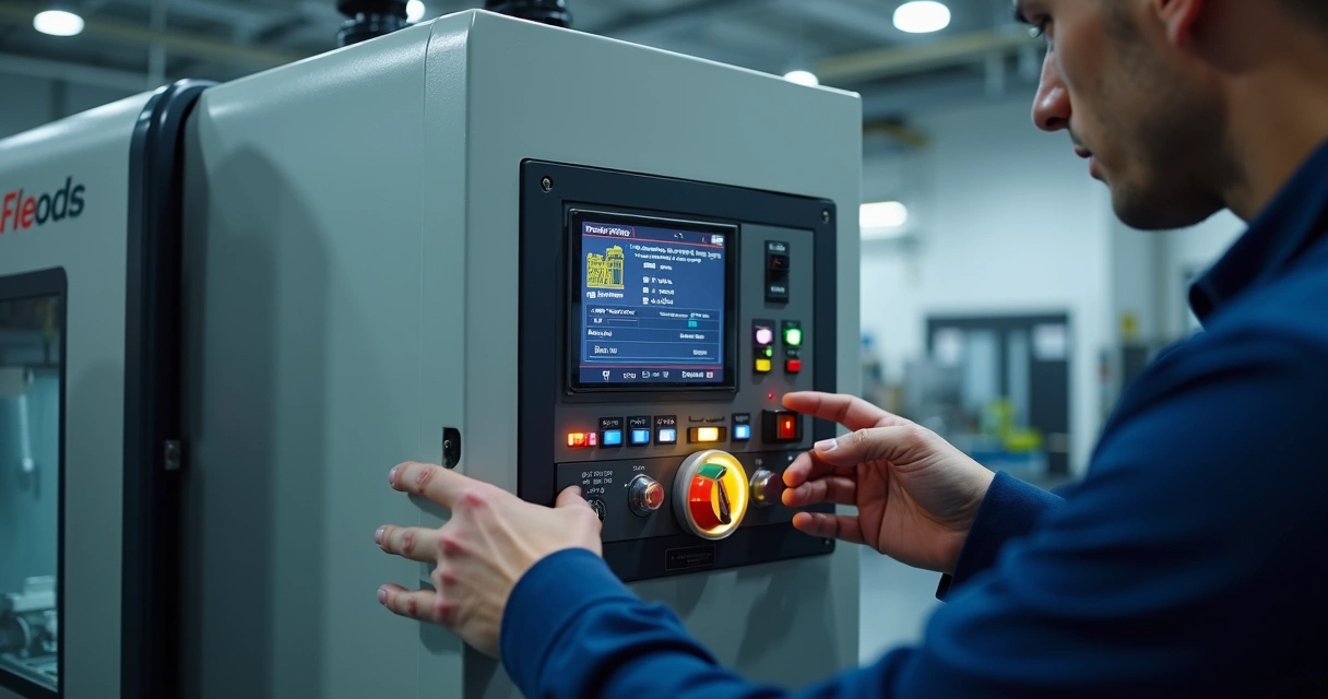 Técnico faz calibração de sensor em ambiente industrial 