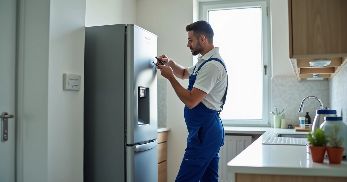 Técnico instala geladeira Electrolux 