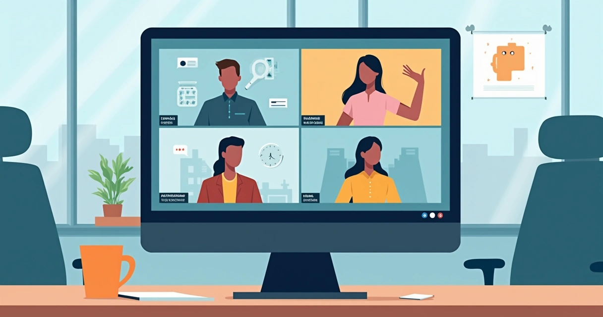 Tela com reunião virtual trazendo acessibilidade em Libras e legendas 