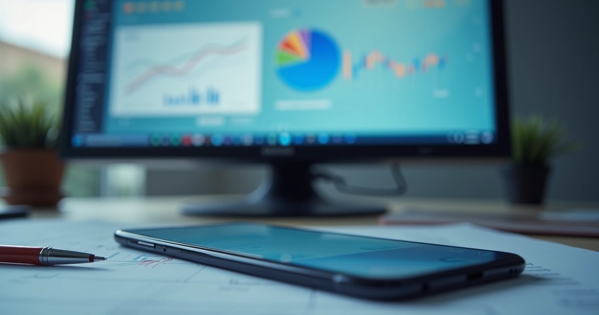 Notificação de alerta de edital em celular com fundo de escritório 