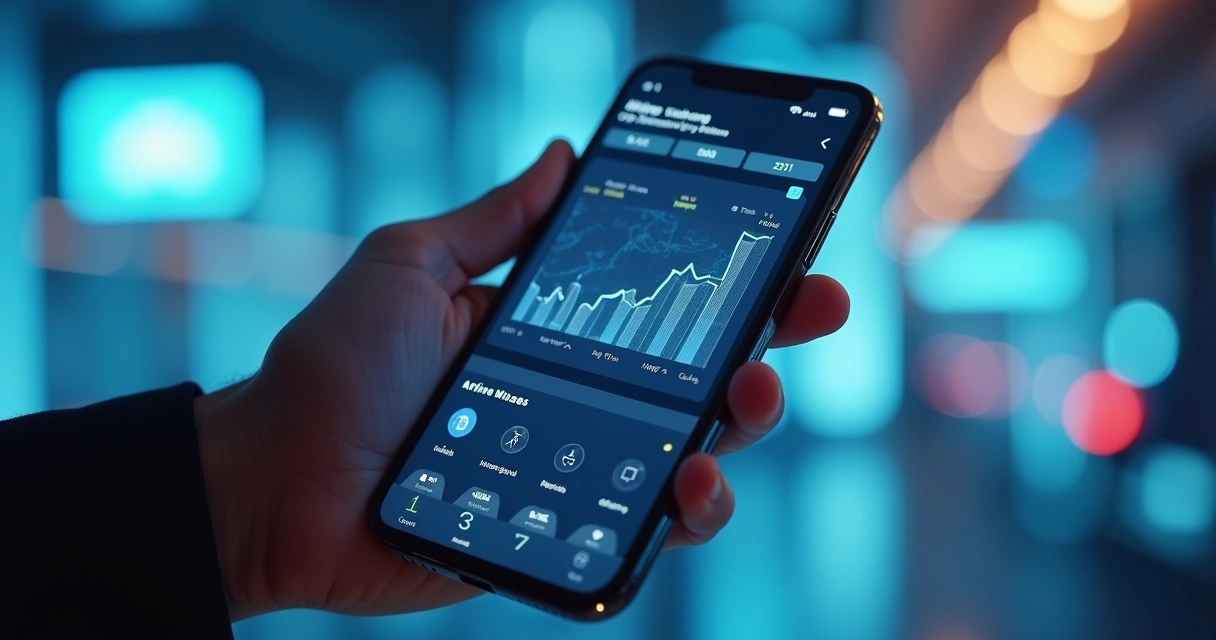Aplicativo de milhas aberto em celular moderno 