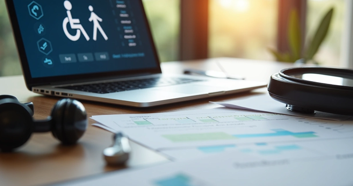 Mesa jurídica com recursos de tecnologia assistiva 