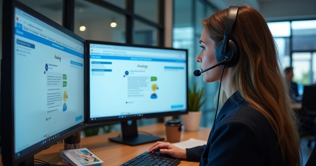 Agente turismo usando sistema digital atendimento cliente 