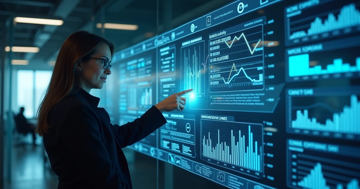 Painel digital com automação financeira e gráficos em tempo real 