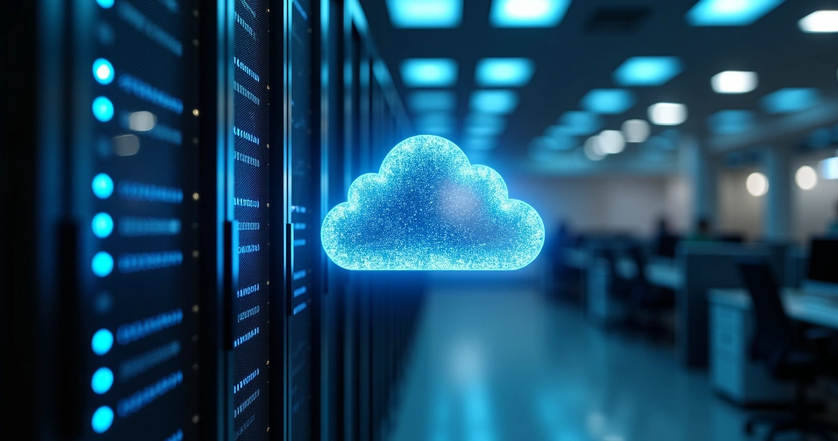Backup em nuvem com servidor mostrados lado a lado 