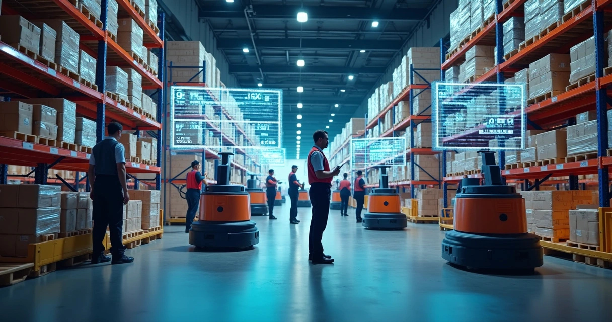 Monitoramento digital em centro logístico moderno 