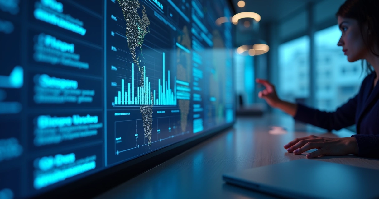 Monitor com chatbot e gráficos de vendas B2B