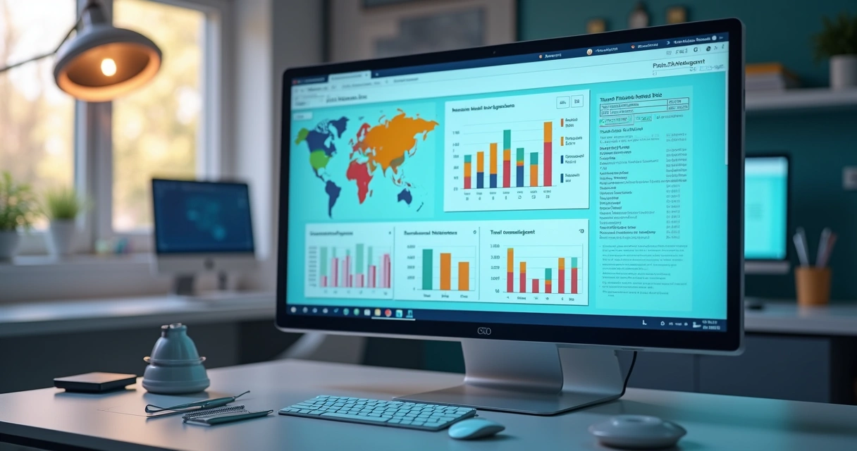 Tela de computador mostrando software de gestão financeira de clínica odontológica