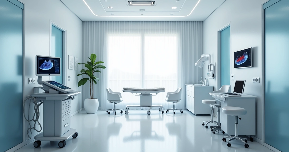 Equipamentos modernos em clínica vascular