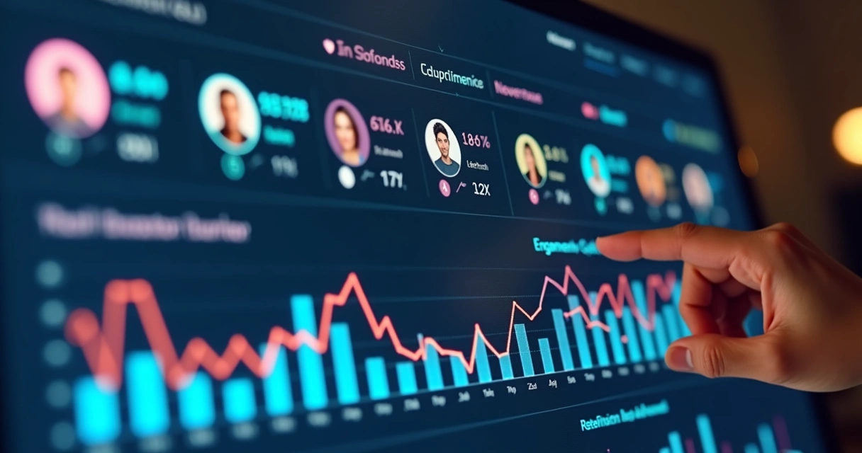 Dashboard de tecnologia de gestão de comunidade online 