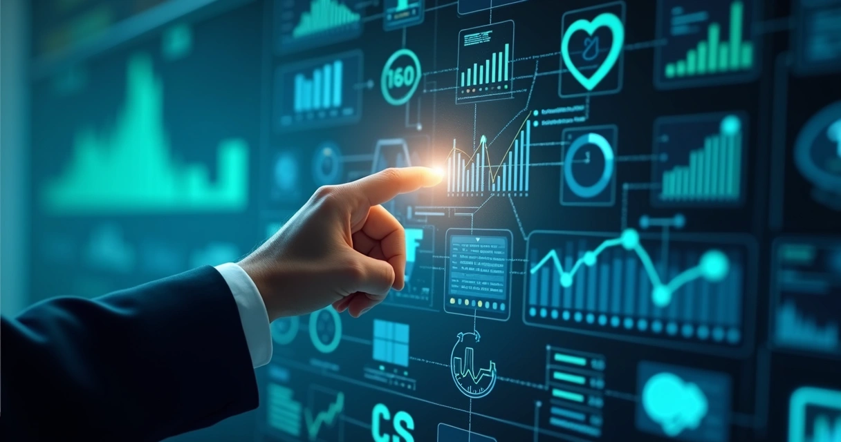 Gráficos digitais representando tecnologia em consultoria financeira 