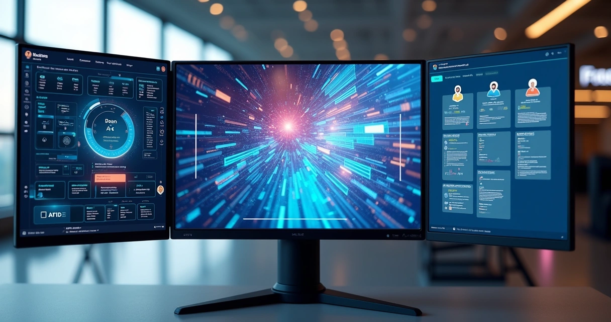 Interface de discador automático, URA e CRM lado a lado. 