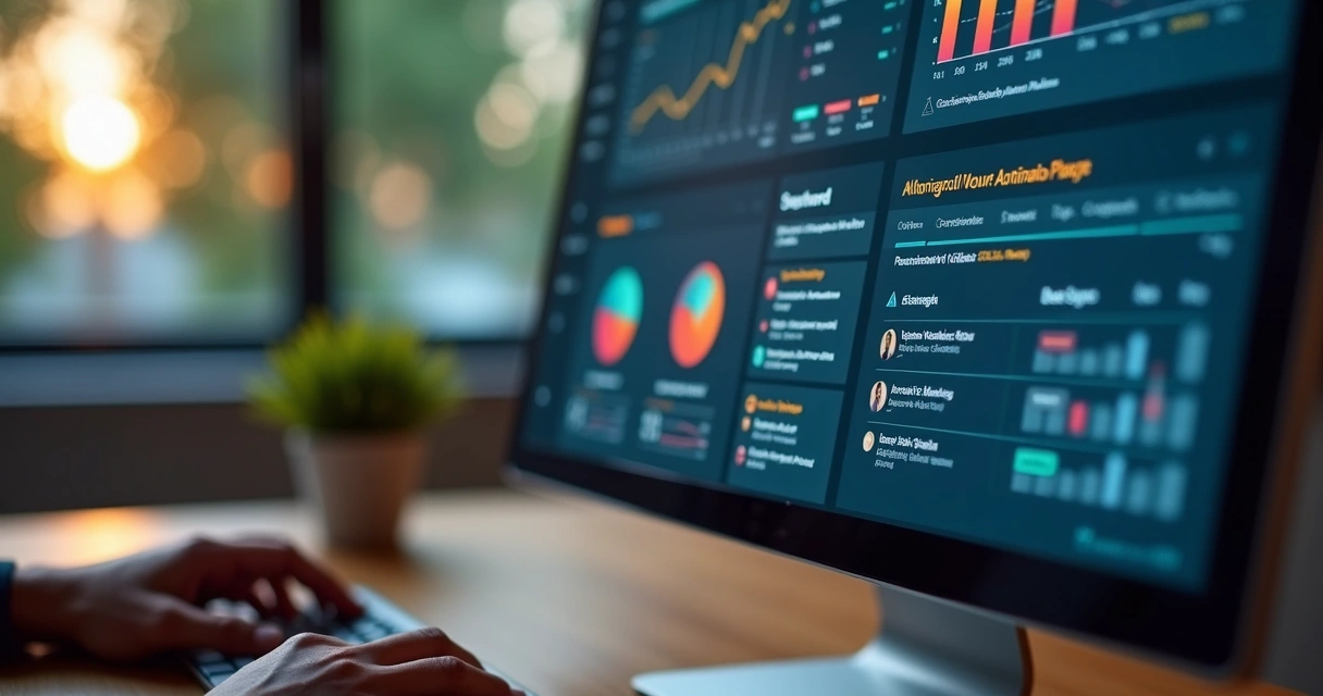 Tela de computador com CRM e automação de vendas em destaque 