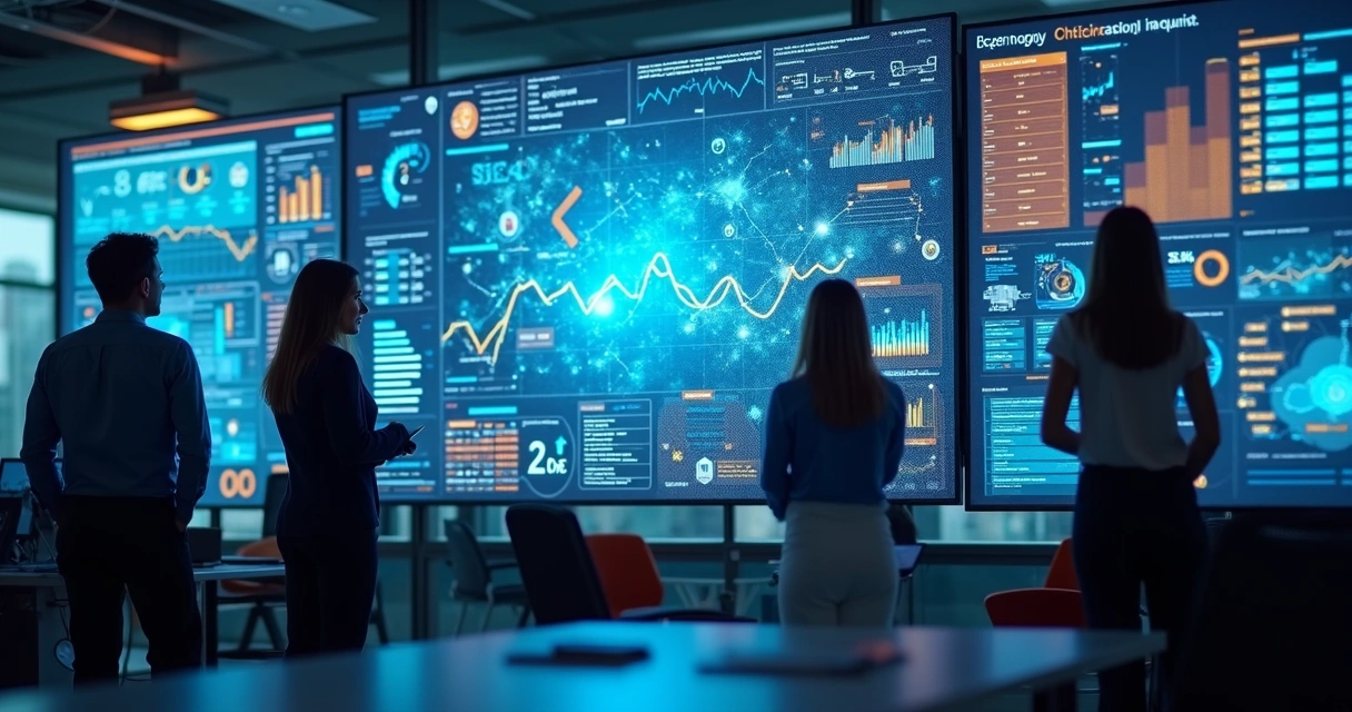 Equipe vendo tecnologia e dados ajudando empresas de cobrança 