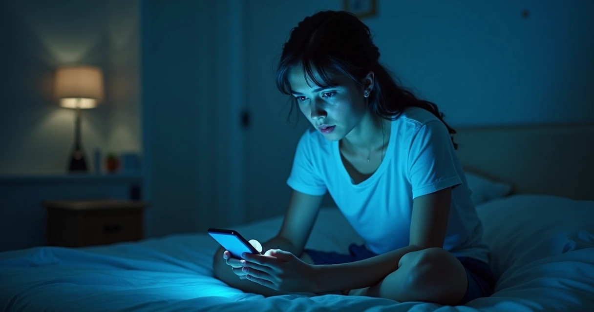 Persona mirando el teléfono móvil mientras gesticula preocupación 