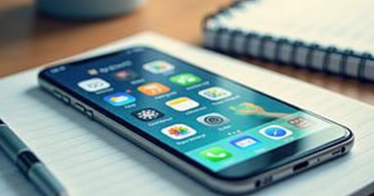 Smartphone com aplicativos de estudo organizados na tela 