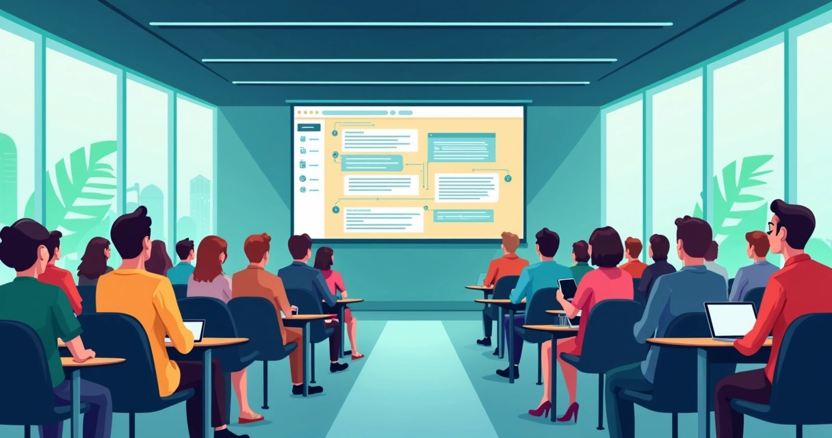 Tecnologia de evento híbrido facilitando participação presencial e online
