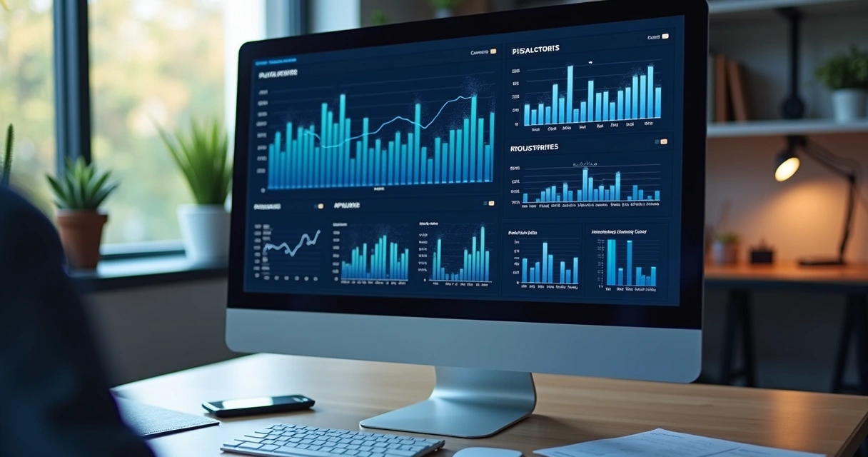 Interface de sistema mostrando análise de dados fiscais com gráficos