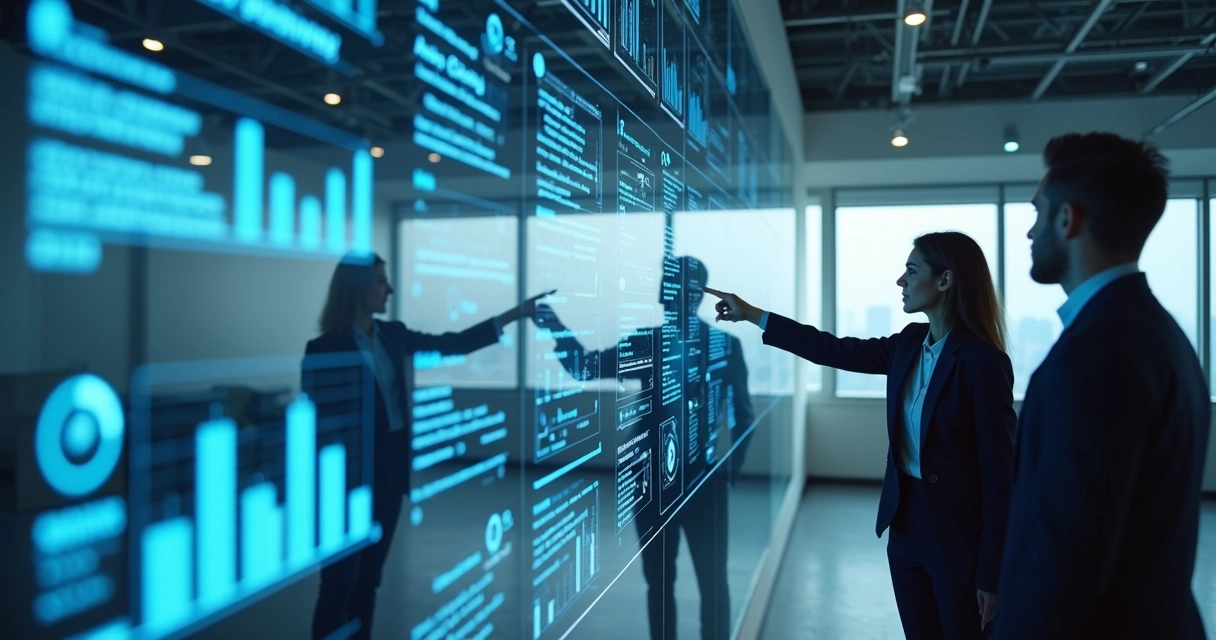 Central de gerenciamento de contratos digitais com gráficos e documentos na tela 