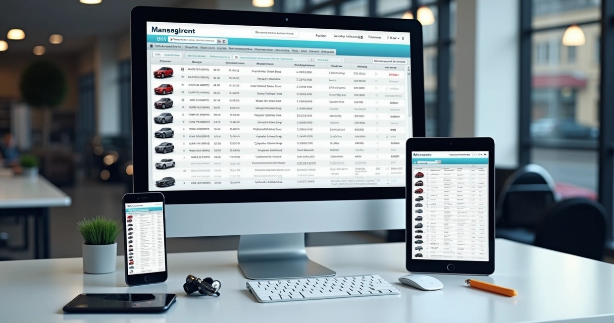 Tela de sistema exibindo gestão de estoque de carros seminovos 
