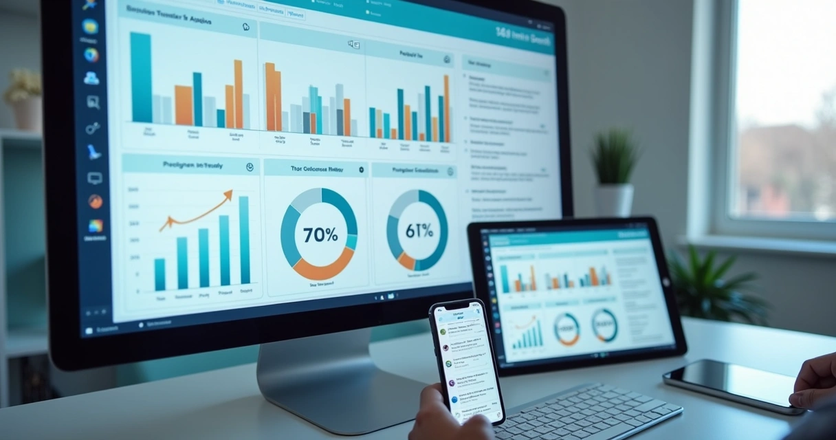 Dashboard digital mostrando feedback em odontologia