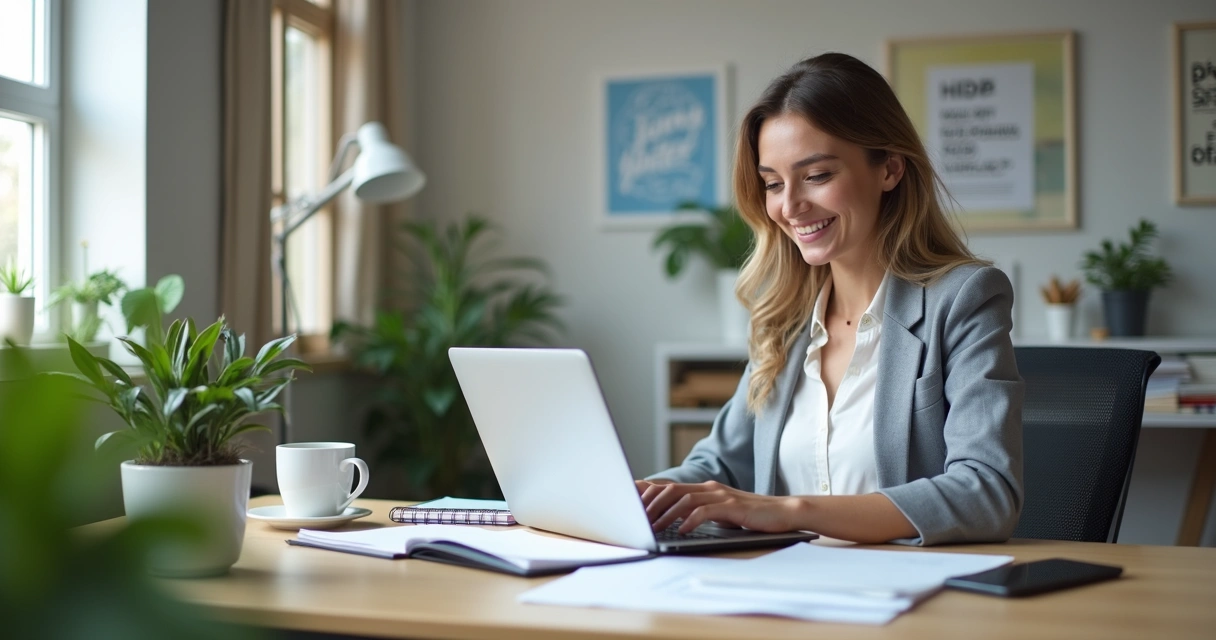 Profissional de RH usando plataforma digital para gerenciar contratos e pagamentos PJ 