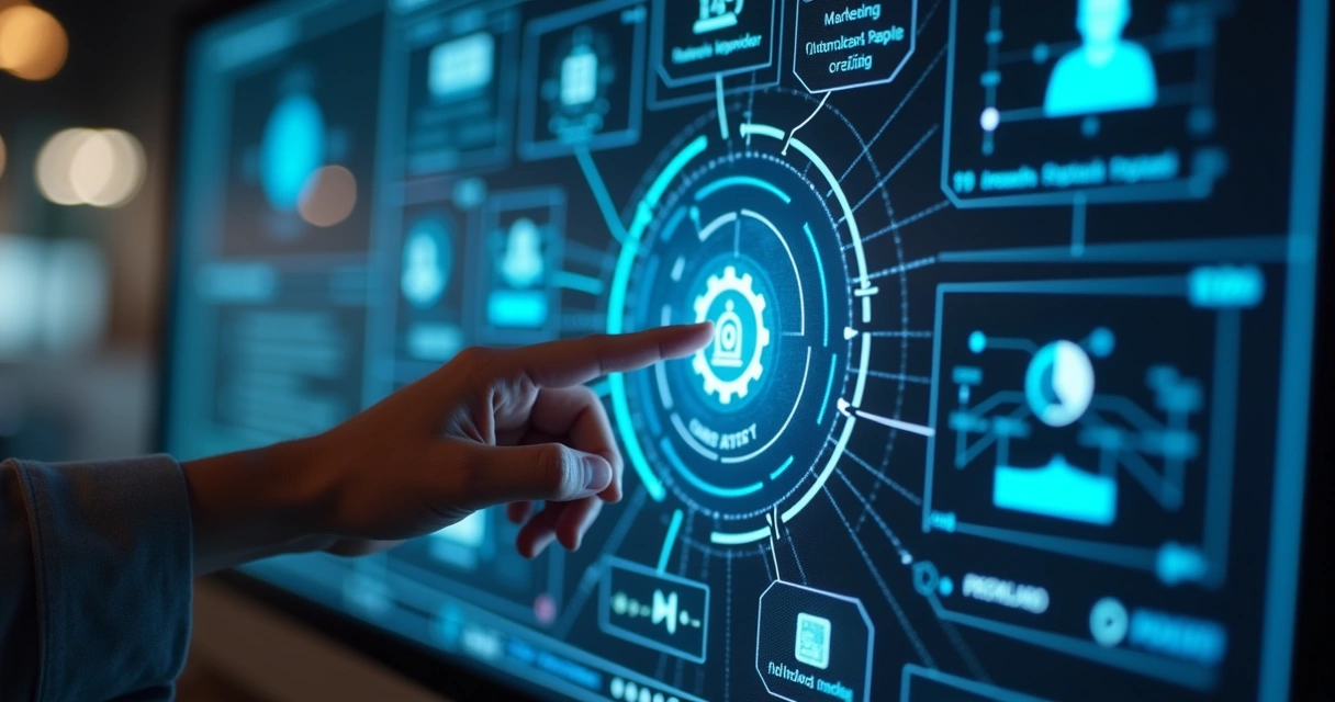 Plataforma digital mostrando IA e automação para geração de demanda 