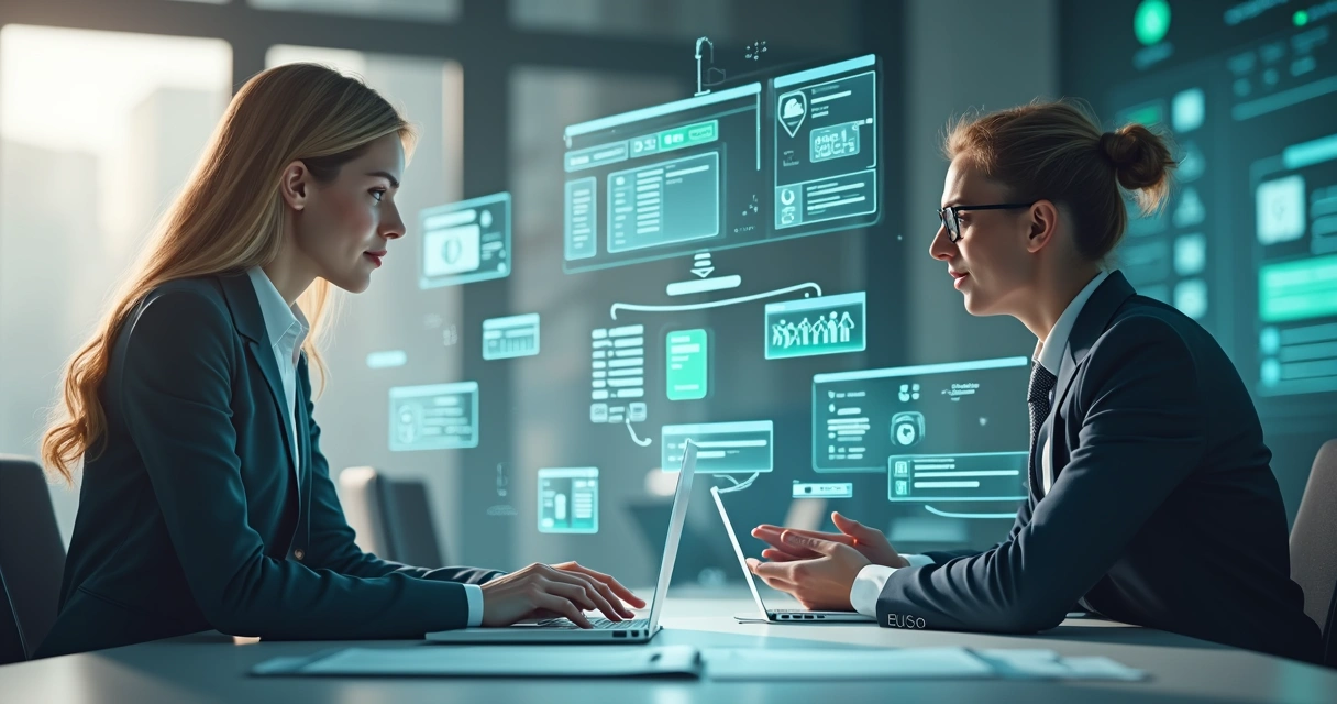 Assistente de inteligência artificial ajudando no atendimento imobiliário 