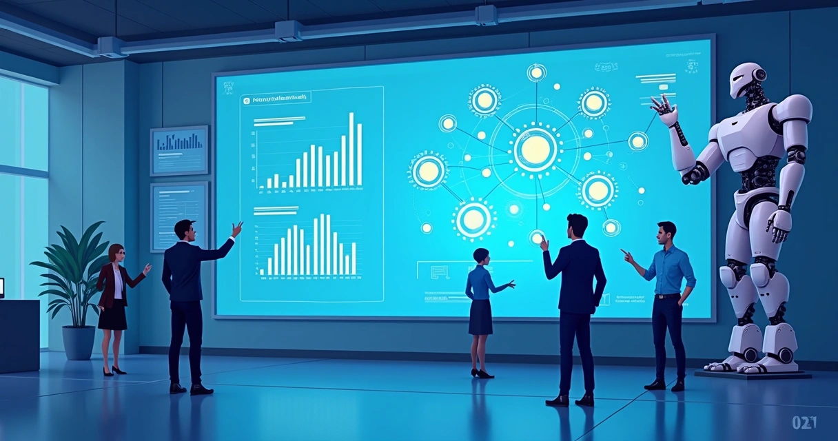 Painel digital com dados de marketing e automações
