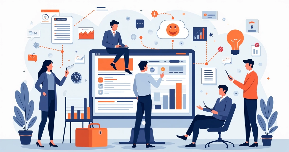 Interface de tecnologia integrando PRM e CRM com times de vendas e parceiros 