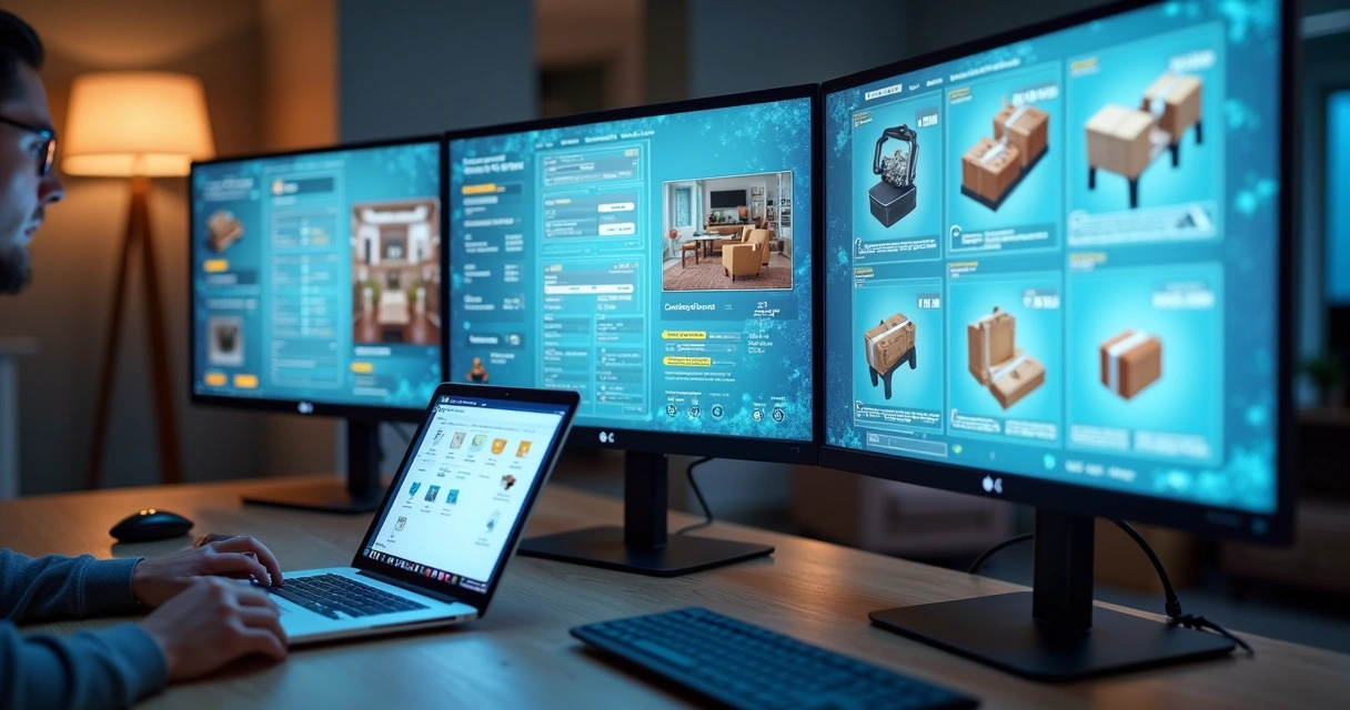Integração tecnológica em e-commerce de móveis com sistemas conectados 